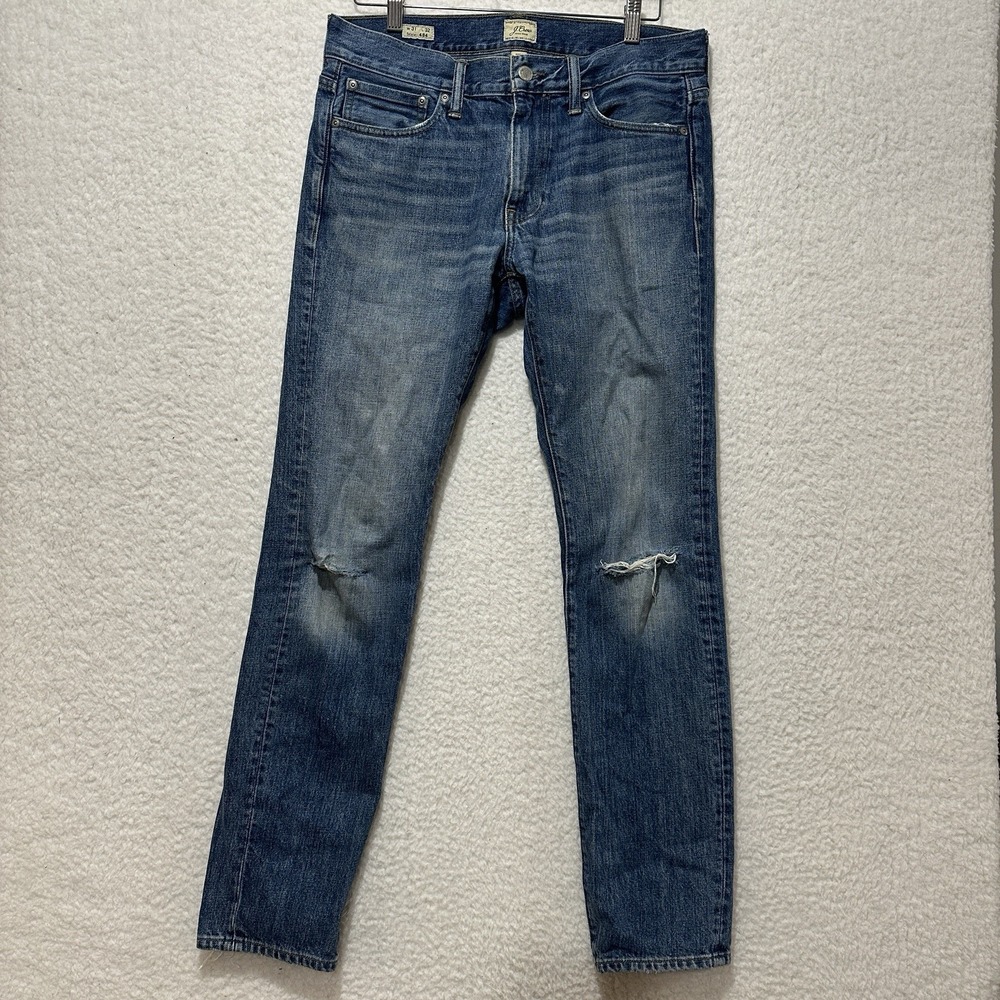 J Crew Mens‎ 484 Blue Jeans Slim Fit Every Stitch Considered Actual Size 31 X 31